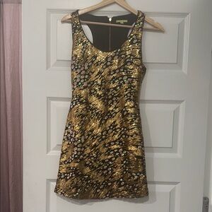 Gianni XS Gold Sequin Dress